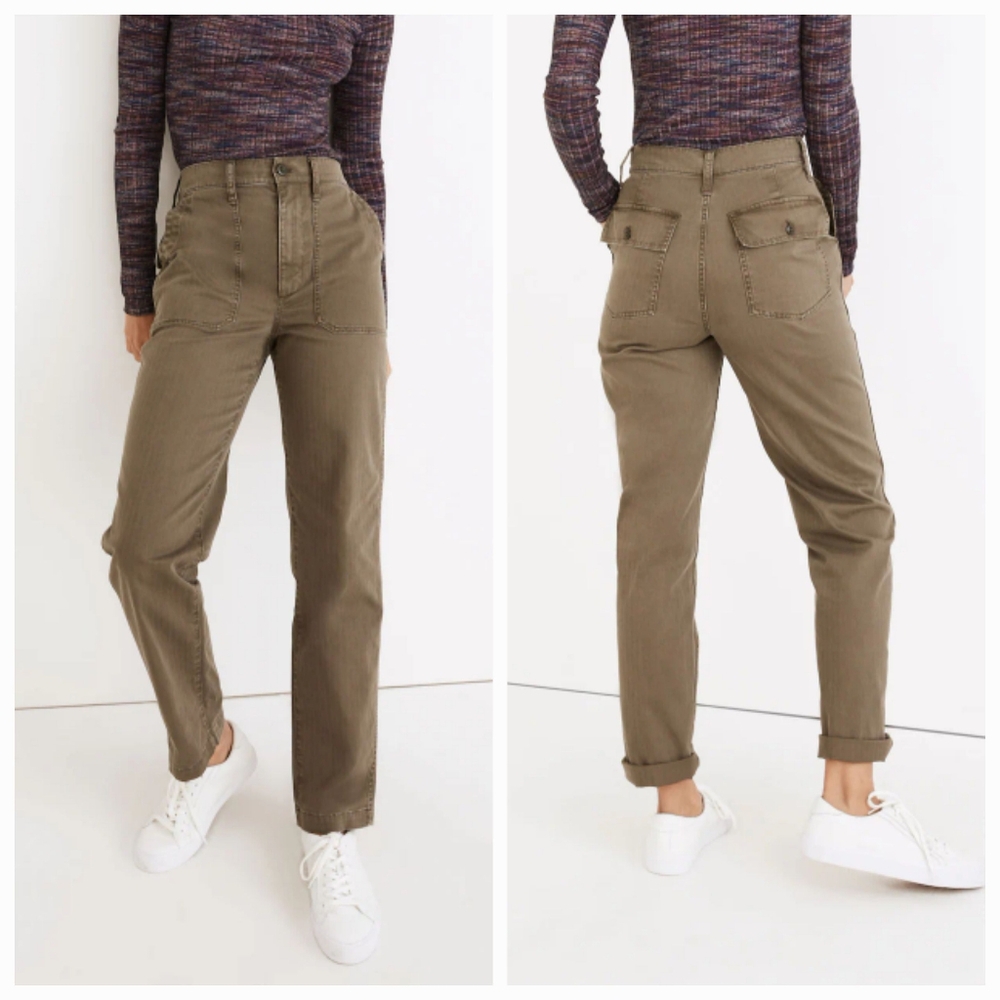 Madewell Olive Straight Leg Pants